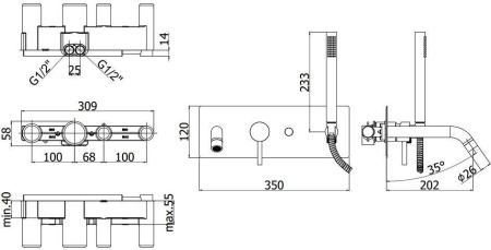 Смеситель Paffoni Light LIG001CR (с внутренней частью) Смеситель Paffoni Light LIG001CR (с внутренней частью)