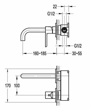 Смеситель для раковины Cezares Eco ECO-DI-01 Хром