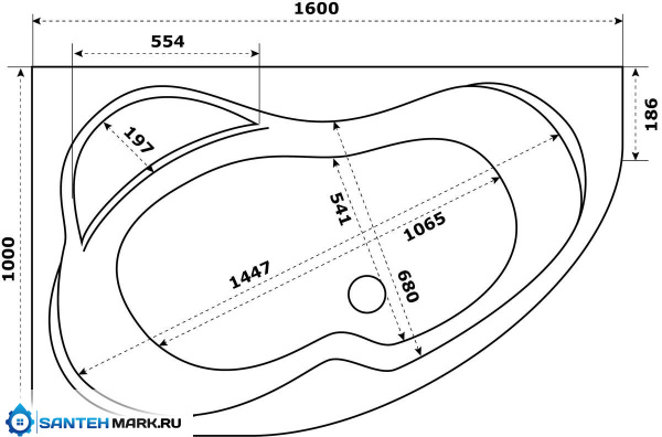 Акриловая ванна 160x100 Azario Микона МИВ0001