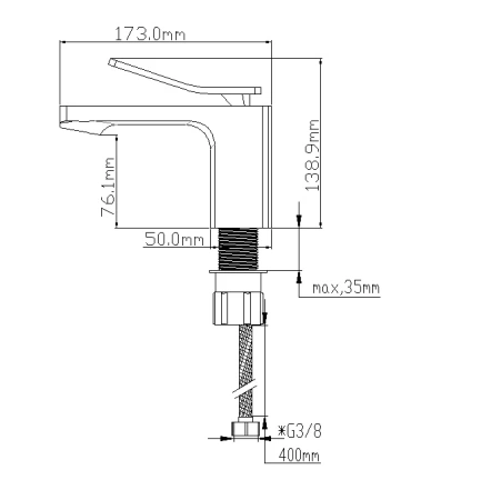 Смеситель для раковины NT Bagno NT1801В Volno для раковины черный матовый