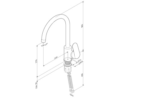 Смеситель для кухонной мойки AM.PM Like F8007122 Черный