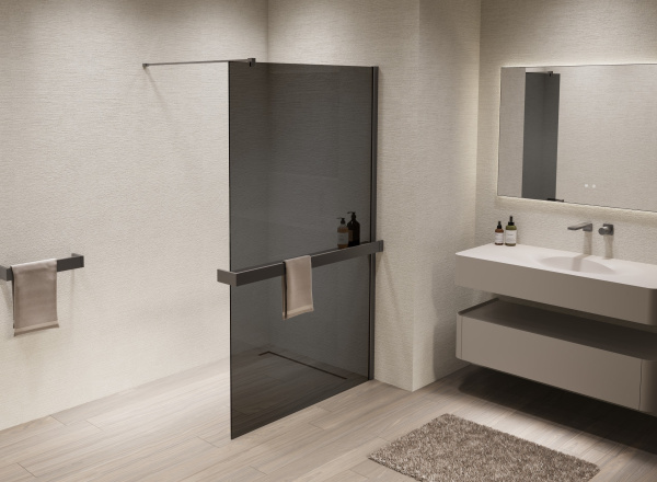 Душевая перегородка Vincea Walk-In VSW-1HR120CGGM, 1200*2000, вороненая сталь, стекло тонированное