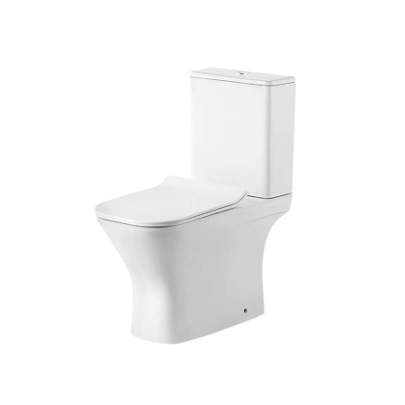 Унитаз Grossman Classic GR-4464SQ (640х350х800) безободковый,белый с тонкой крышкой,микролифт,смыв торнадо,2 места