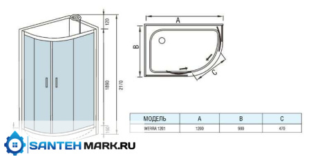 Душевая кабина WeltWasser WW500 Werra 1201 R