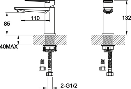 Смеситель для раковины BelBagno Carin CAR-LVM-CRM