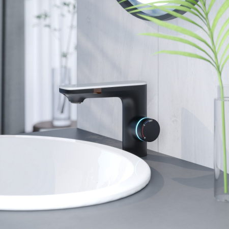 Смеситель для раковины Berges MORANS сенсорный, черный матовый(076002)