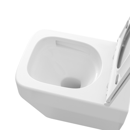 Унитаз Grossman GR-4410SQ (530х365х370) безободковый,смыв торнадо,белый с тонкой крышкой,микролифт,1 место