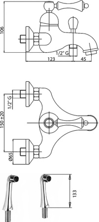 Смеситель Cezares Margot MARGOT-PBVM-02-M