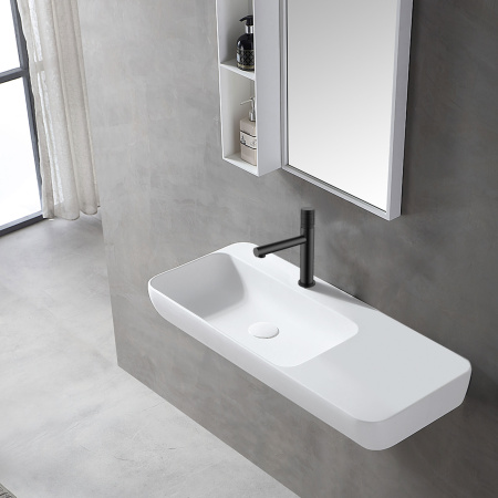 Смеситель для раковины Vincea Groove VBF-4G1MB однорычажный, черный