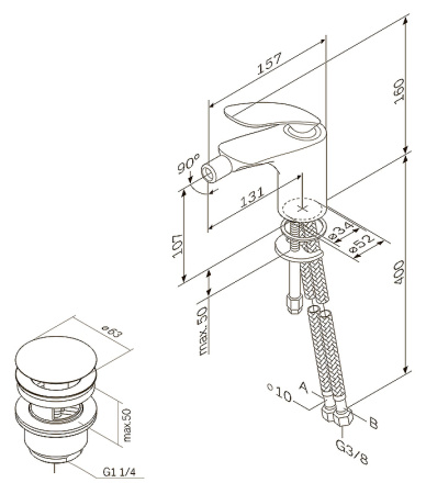Смеситель для биде AM.PM Sensation F3083100 хром Смеситель для биде AM.PM Sensation F3083100 хром