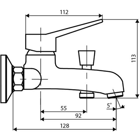 Смеситель для ванны Dorff Optima D2010000 Хром