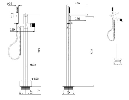 Смеситель Allen Brau Liberty 5.33012-00 (с внутренней частью) хром