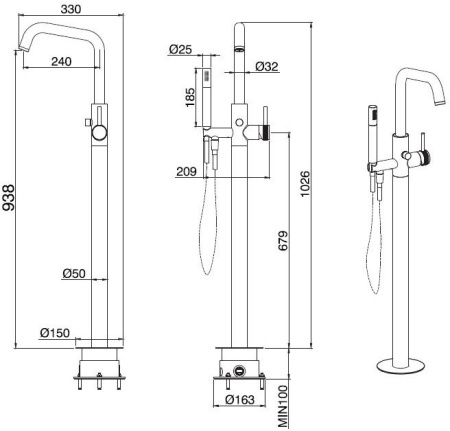 Смеситель Allen Brau Priority 5.31008-31 (с внутренней частью) черный матовый Смеситель Allen Brau Priority 5.31008-31 (с внутренней частью) черный матовый