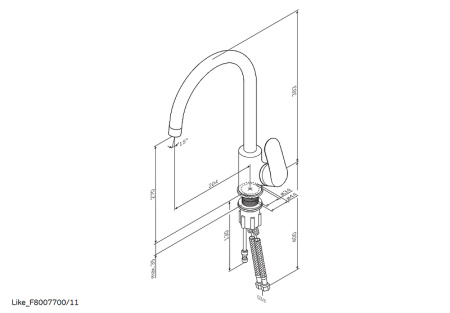 Смеситель для кухонной мойки AM.PM Like F8007722 Черный