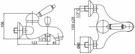 Смеситель Cezares Vintage VINTAGE-PBVM-03/24-Sw