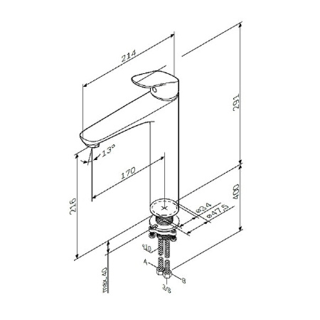 Смеситель для раковины AM.PM Like F8092000 Хром Смеситель для раковины AM.PM Like F8092000 Хром