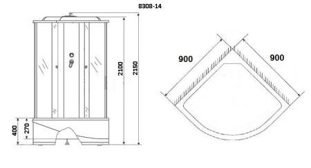 Душевая кабина Niagara Eco NG-8308-14 90x90 Душевая кабина Niagara Eco NG-8308-14 90x90