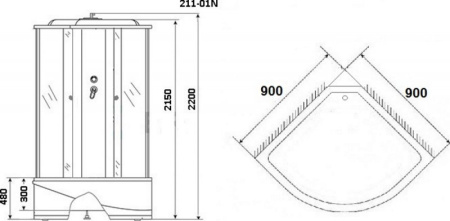 Душевая кабина Niagara Ultra NG-211-01N 90x90 Душевая кабина Niagara Ultra NG-211-01N 90x90