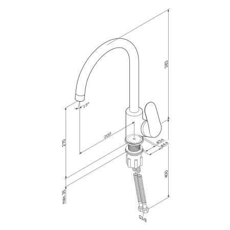 Смеситель для кухонной мойки AM.PM Like F8007100 Хром