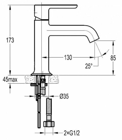 Смеситель для раковины Cezares Eco ECO-LS-BORO-W0 Брашированное золото