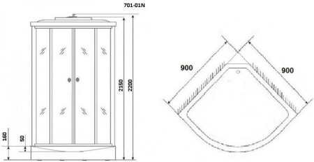 Душевая кабина Niagara Ultra NG-701-01N 90x90