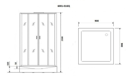 Душевая кабина Niagara Premium NG-6001-01GQ 90x90 Душевая кабина Niagara Premium NG-6001-01GQ 90x90