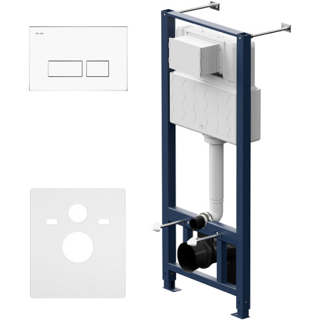 Комплект унитаза с инсталляцией AM.PM Awe FlashClean IS47001.111700 с сиденьем Микролифт и Белой клавишей смыва