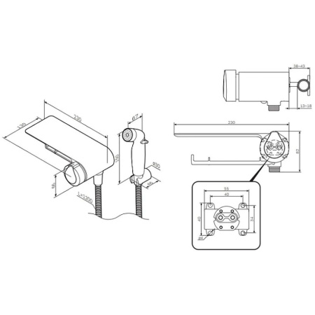 Гигиенический душ AM.PM X-Joy TouchReel F0H85A800 Хром