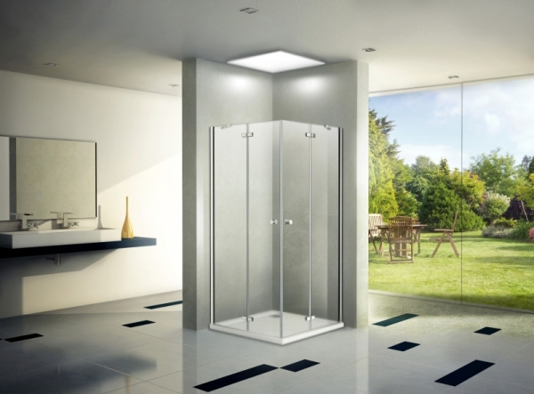 Душевой уголок WeltWasser WW200 Q22 100x100 10000002933 профиль Хром стекло прозрачное без поддона