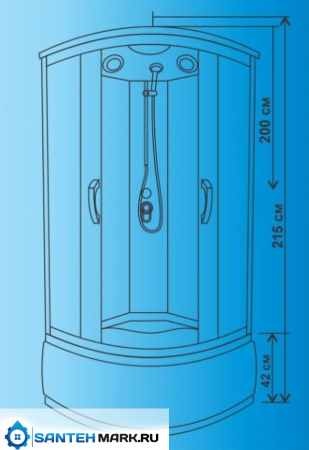 Душевая кабина Водный мир ВМ-8811 матовый/белый (560) 90x90 Душевая кабина Водный мир ВМ-8811 матовый/белый (560) 90x90