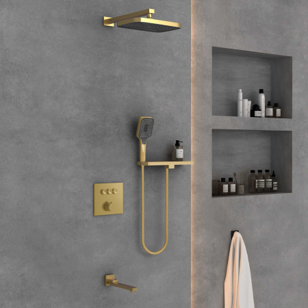 Душевой гарнитур Vincea VSFW-4311RBG встраиваемый, 3 режима, брашированное золото