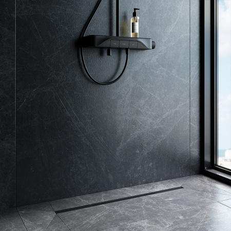 Трап для душа Am.Pm MasterFlow 80 W01SC-S11-080-05BM с Черной матовой решеткой Slim line