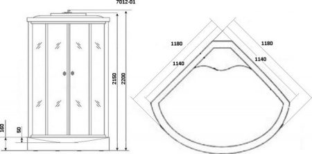 Душевая кабина Niagara Ultra NG-7012-01 120x120 белый профиль