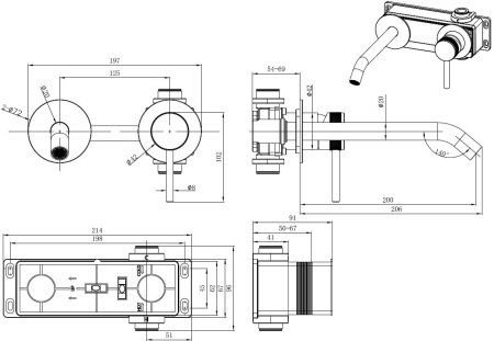 Смеситель Allen Brau Priority 5.31A03-MG (с внутренней частью) графит браш Смеситель Allen Brau Priority 5.31A03-MG (с внутренней частью) графит браш