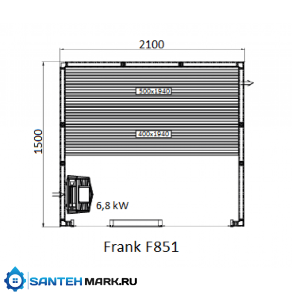 Сауна Frank F 852 (250x150x210) Кедр Экстра