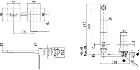 Смеситель Paffoni Elle EL104CR70 (с внутренней частью)