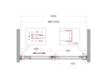 Душевая дверь в нишу BelBagno SOFT_CLOSE-1-BF-1-100-C-Cr
