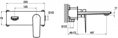 Смеситель для раковины BelBagno Carin CAR-BLM-CRM с внутренней частью Смеситель для раковины BelBagno Carin CAR-BLM-CRM с внутренней частью