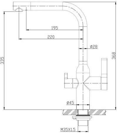 Смеситель для кухонной мойки BelBagno BB-LAM57-IN