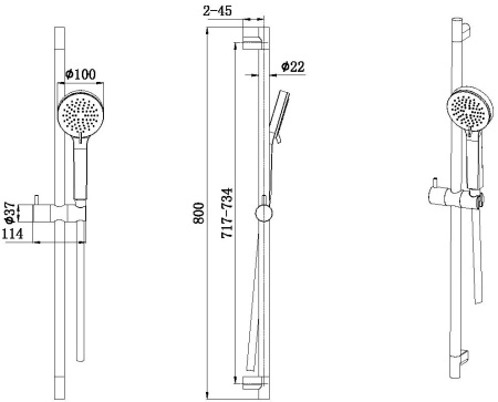 Душевой гарнитур Allen Brau Eclipse 5.E1008-00 хром Душевой гарнитур Allen Brau Eclipse 5.E1008-00 хром