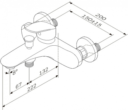 Смеситель для ванны AM.PM Like F8010016 Хром