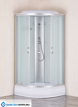 Душевая кабина Taliente 90x90 см, рифленое стекло, профиль матовый хром, со средним поддоном
