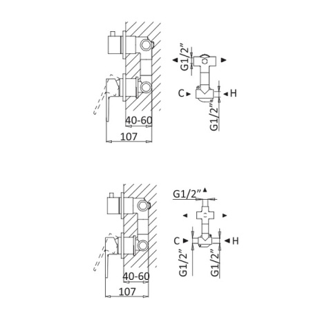 Смеситель для душа Cezares NAUTIC-VDIM3-M-NOP Черный матовый Смеситель для душа Cezares NAUTIC-VDIM3-M-NOP Черный матовый