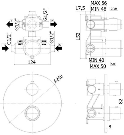 Смеситель Paffoni Light LIQ018CR (с внутренней частью)