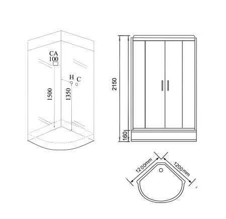 Душевая кабина Grossman GR-142 120x120