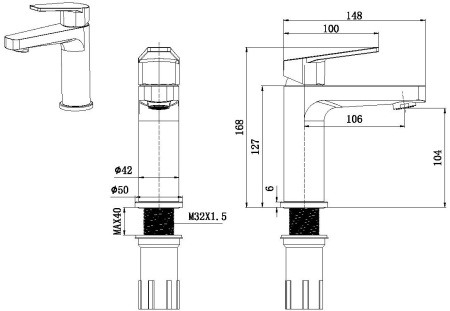 Смеситель Allen Brau Eclipse 5.E1001-00 (с донным клапаном) хром