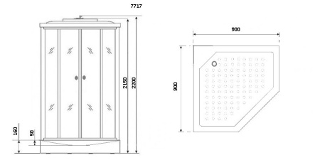 Душевая кабина Niagara Luxe NG-7717WD 100x100
