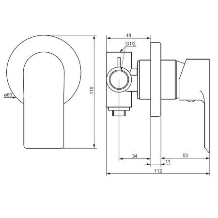 Смеситель для душа Damixa Apollo 477500300 Черный матовый Смеситель для душа Damixa Apollo 477500300 Черный матовый