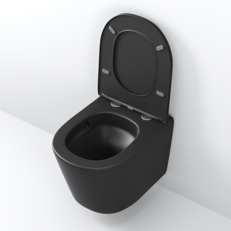 Унитаз Grossman GR-4477BMSQ (485*360*330) ЧЕРНЫЙ МАТОВЫЙ подвесной безободковый СМЫВ ТОРНАДО БЕСШУМНЫЙ 1 мест