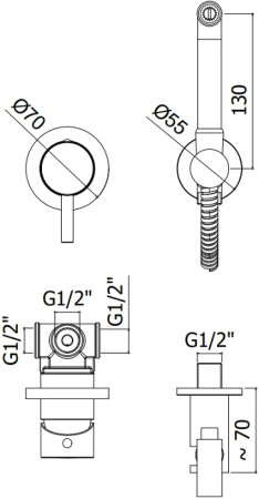 Смеситель Paffoni KITDUP110BO (с внутренней частью)